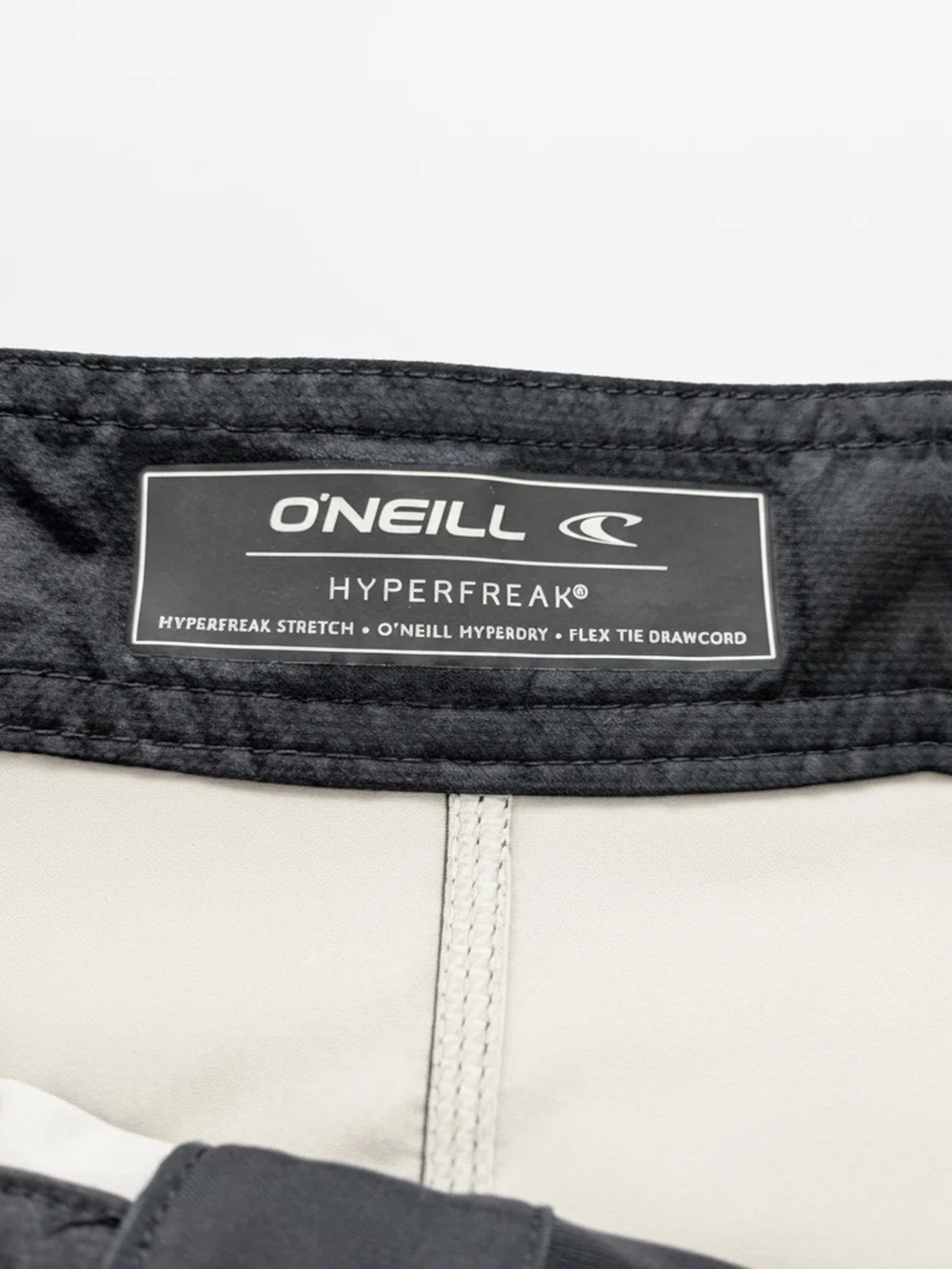 O'Neill Black Swim Board Shorts with Pastel Tropical Stripe